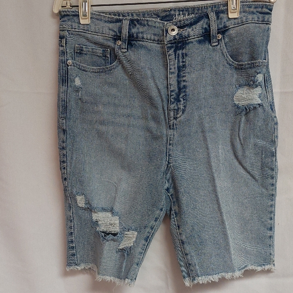 Style & Co. Faded Blue Ripped Jean Shorts